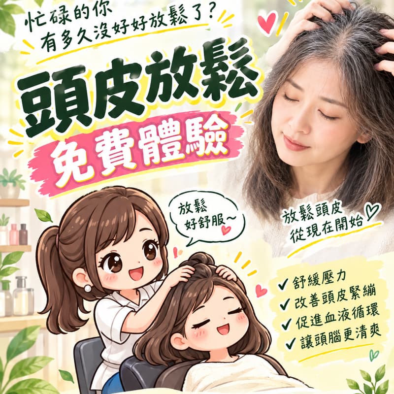 忙了一整天, 是不是連頭皮都在緊繃?