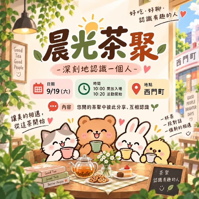 ☀️ 晨光茶聚|深刻地認識一個人