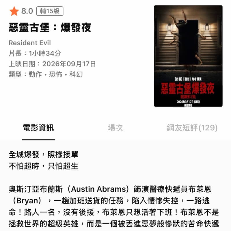 🎬 惡靈古堡:爆發夜