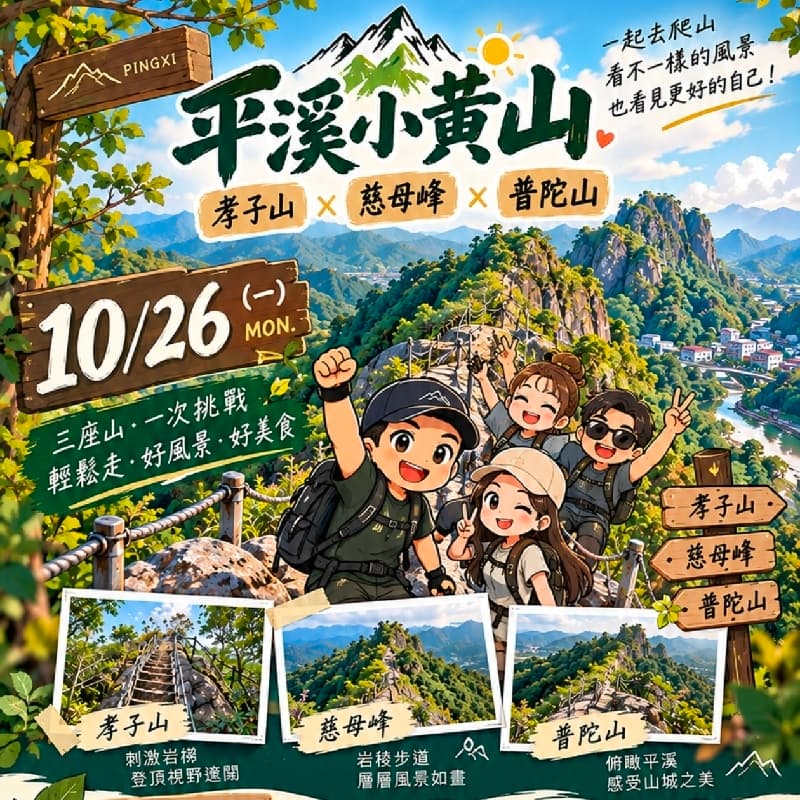 孝子山 × 慈母峰 × 普陀山