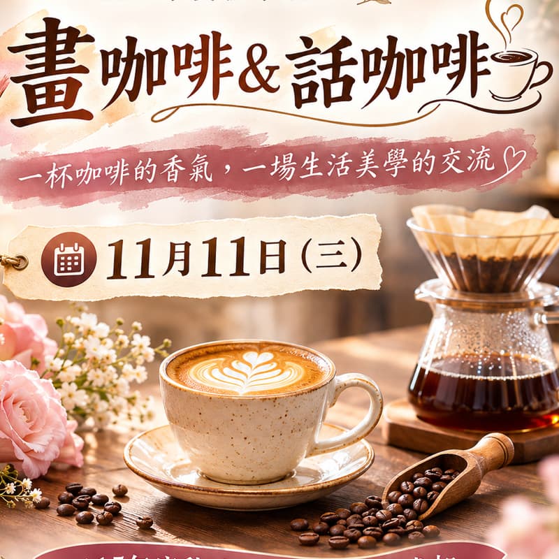 喜歡咖啡的一起來畫咖啡