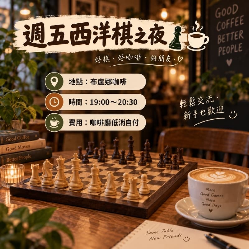 週五西洋棋之夜☕♟️