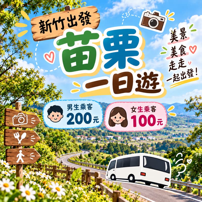 🚗 新竹出發 苗栗一日遊 (請週二早上可準時再報名)