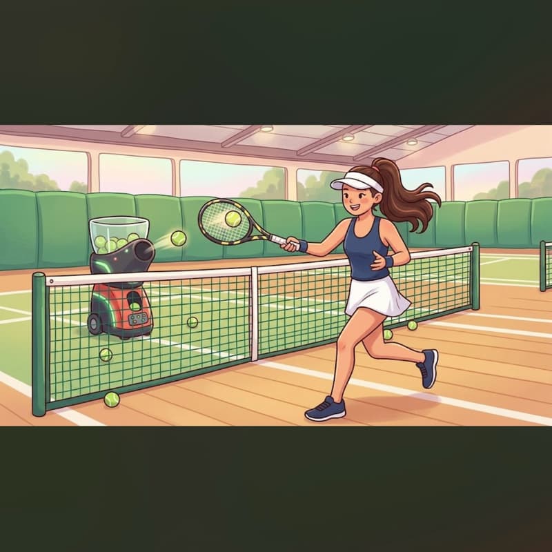 下雨天來打室內網球吧🎾對著發球機play 新手友善💕
