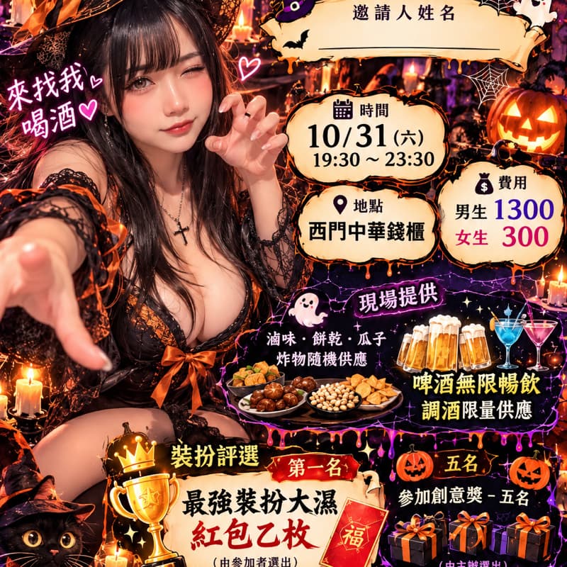1031|西門中華錢櫃|#萬聖開桌 愛情小坦克不用裝扮ㄌ