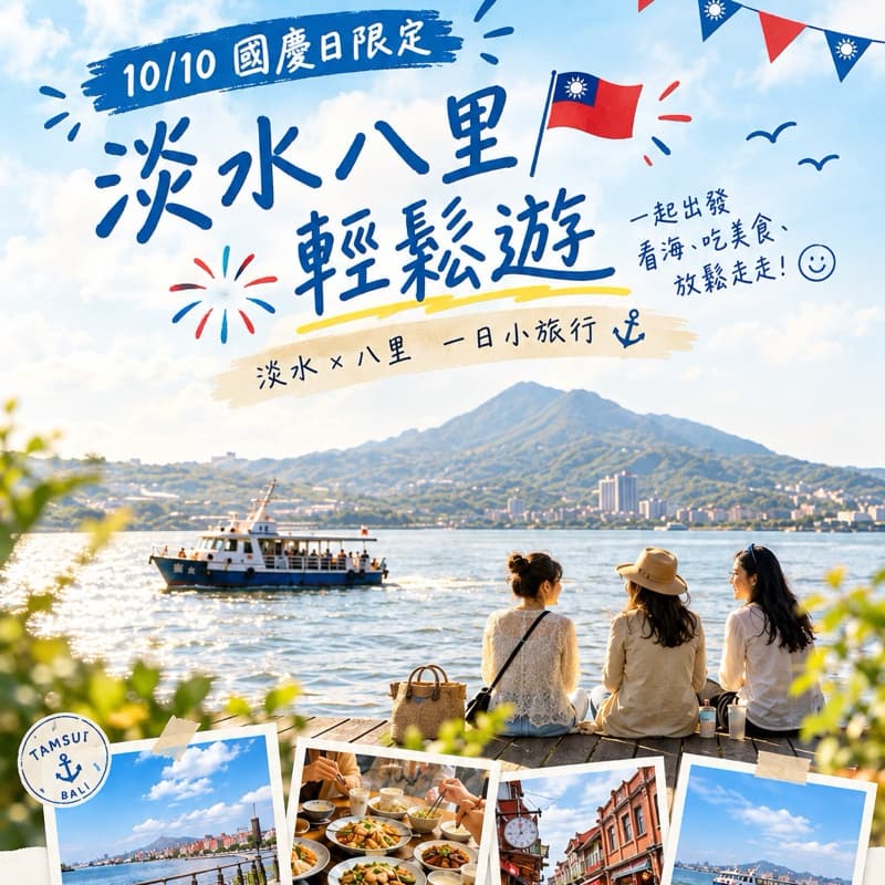 🇹🇼 10/10 國慶日|淡水 × 八里輕鬆遊 🌿