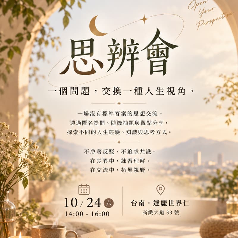 思辨會|一場沒有標準答案的思想交流