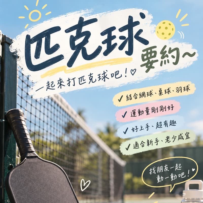 週二晚上 新生運動中心。匹克球聚會 #新手友善 #運動