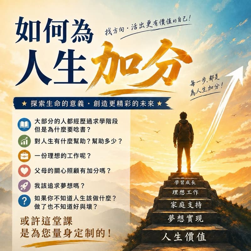 免費講座:如何為人生加分?