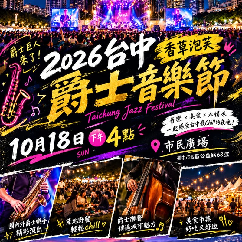 10/18(日)下午四點爵士音樂節野餐餐會女生飲料和酒免費