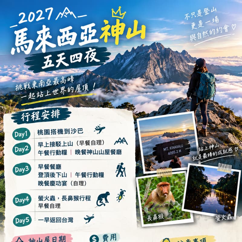 2027|馬來西亞神山|五天四夜