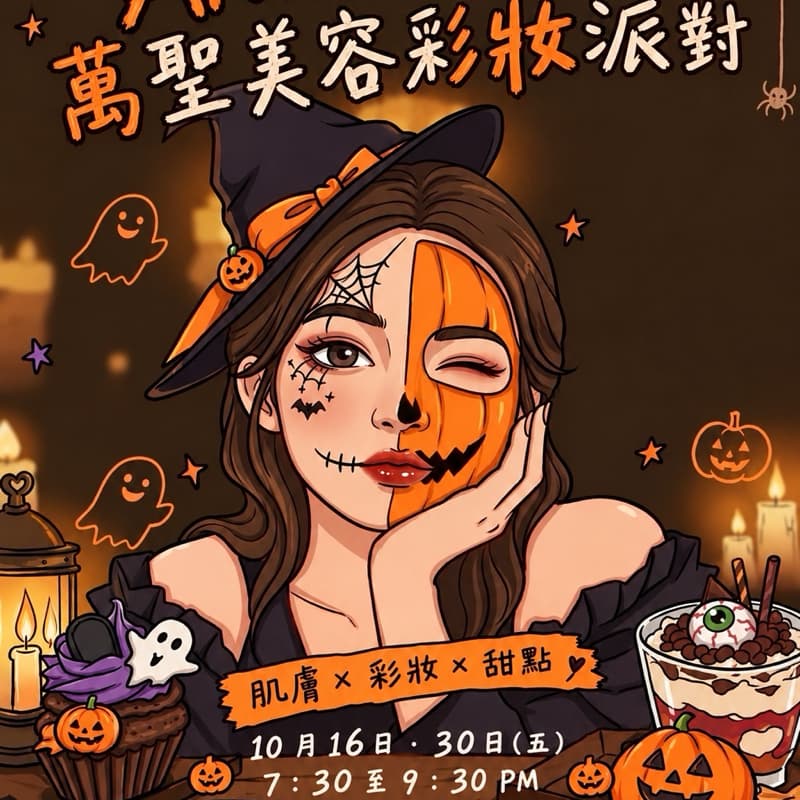 萬聖節美容派對小聚會( ¤̴̶̷̤́ ‧̫̮ ¤̴̶̷̤̀ )