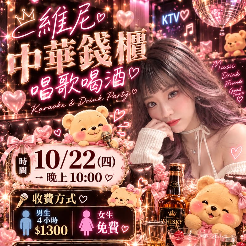 中華錢櫃唱歌喝酒