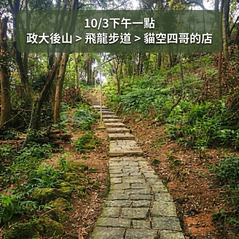 10/3下午一點政大後山>飛龍步道>貓空四哥的店