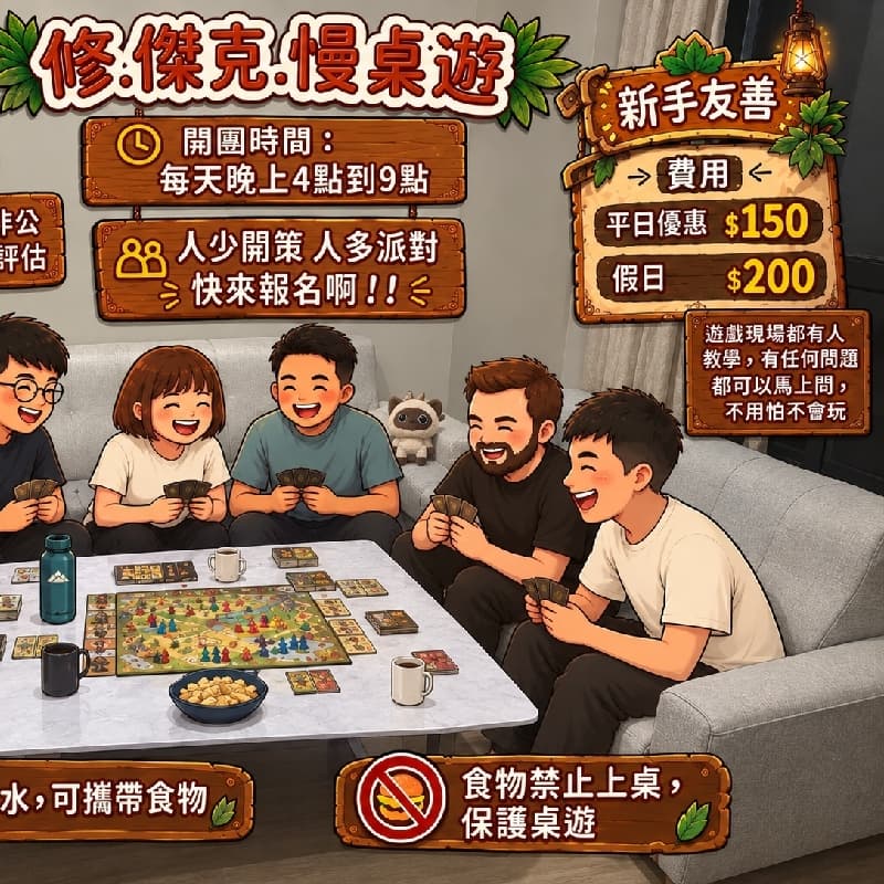 修.傑克.慢桌遊團 (北區 味軒拉麵旁)