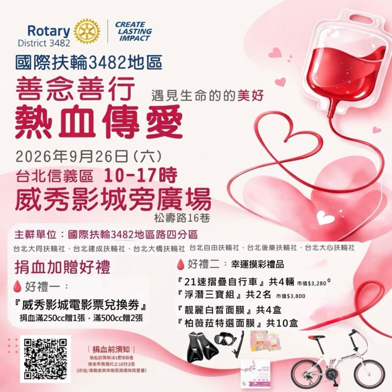 捐血250/500cc送電影票