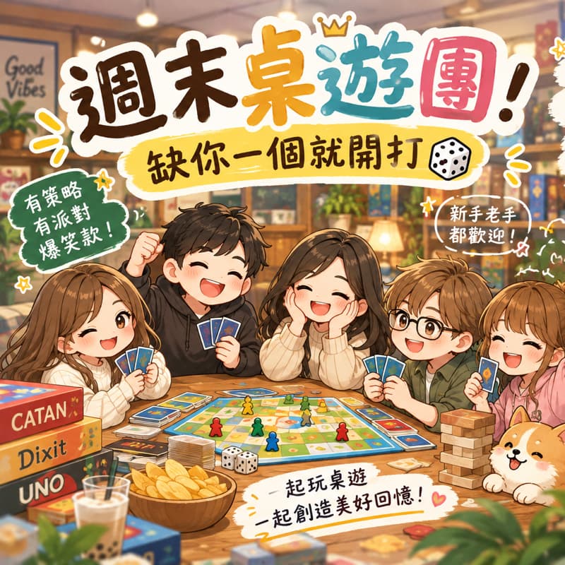 週末桌遊團!缺你一個就開打 🎲