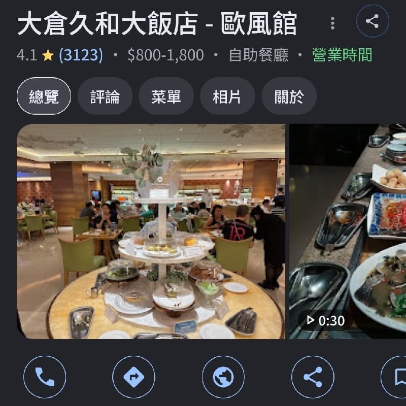 大倉久和歐風館10/30晚餐