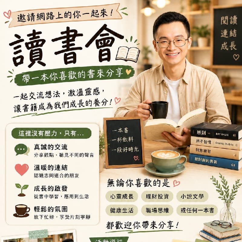 輕鬆讀書會,輕鬆聊天交友