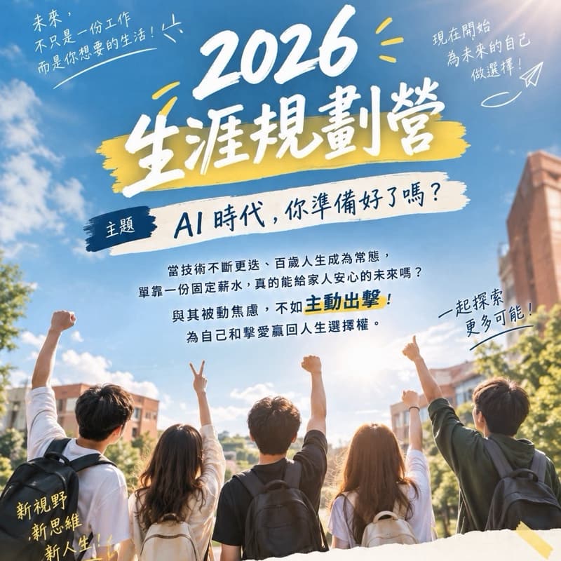 2026 生涯規劃營 AI 時代,你準備好了嗎?🎉